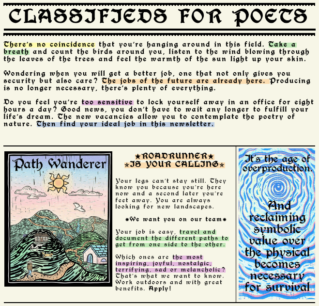 Classifieds for Poets