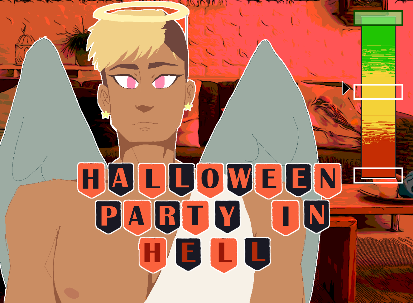 A  promotional image for the game Halloween Party in Hell